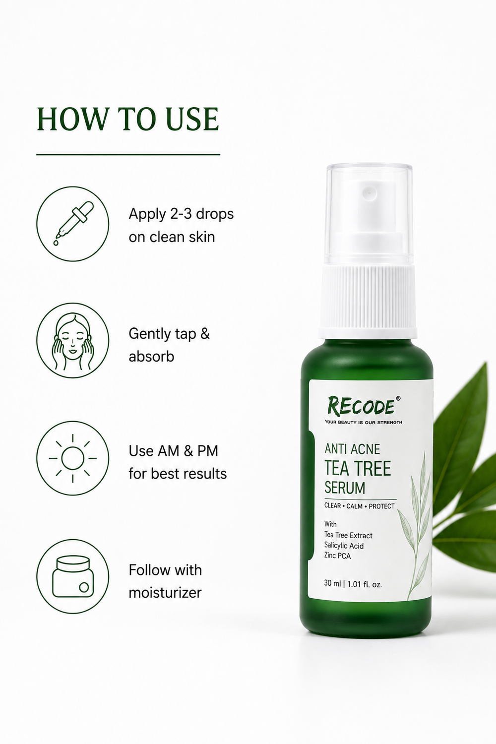 RECODE Anti Acne Tea Tree Serum – 30ml