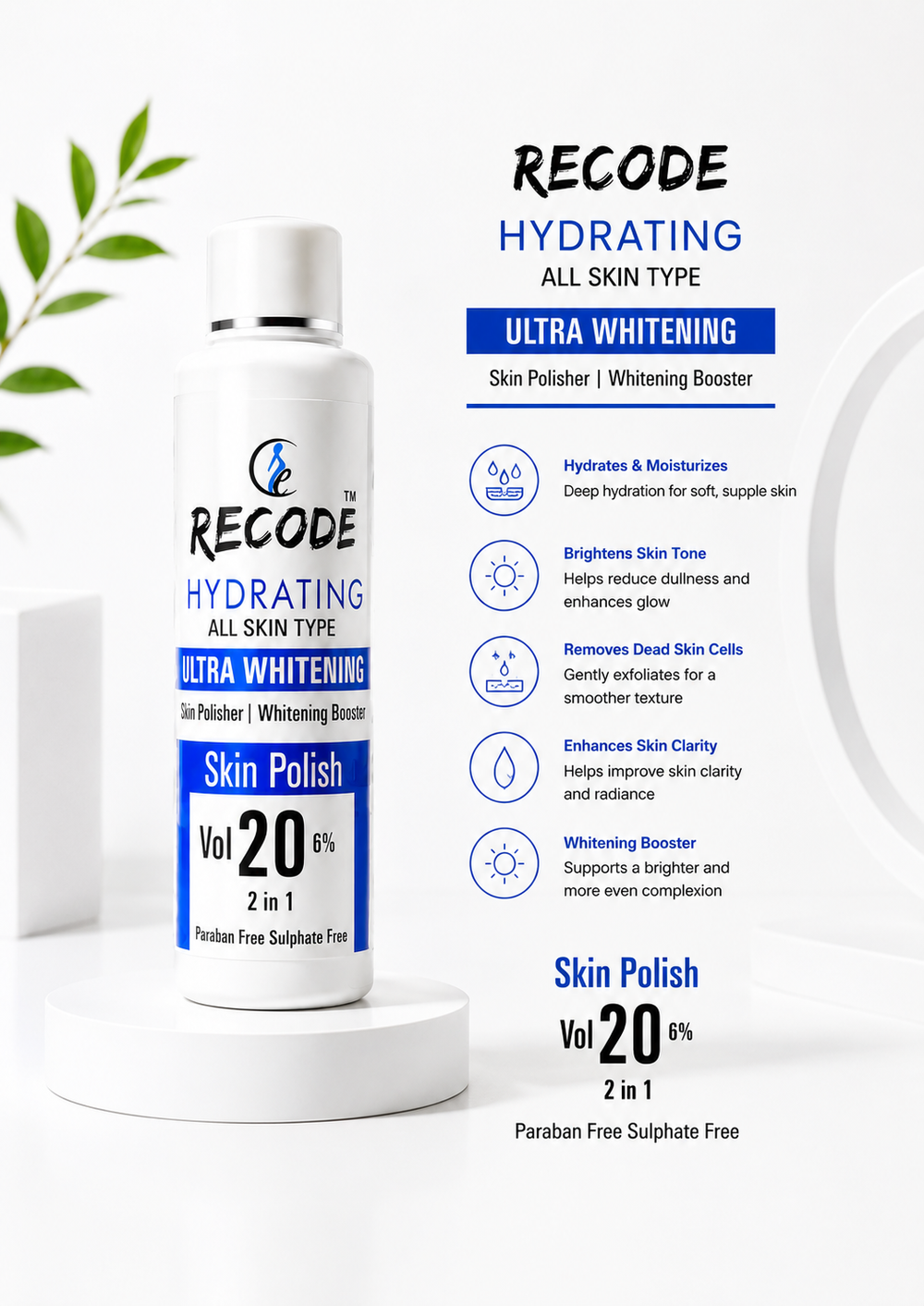 RECODE Skin Polish 2-in-1 Vol. 20 Developer + Blonder Powder
