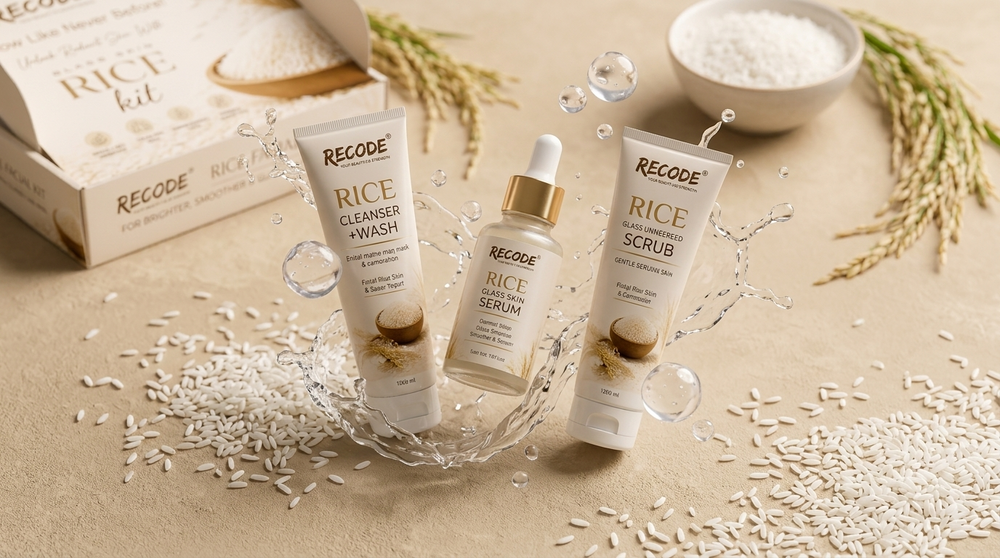 Recode Rice Facial Kit – 3-Piece Korean Glass Skin System